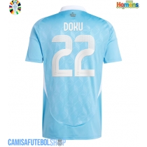 Camisa de time de futebol Bélgica Jeremy Doku #22 Replicas 2º Equipamento Europeu 2024 Manga Curta